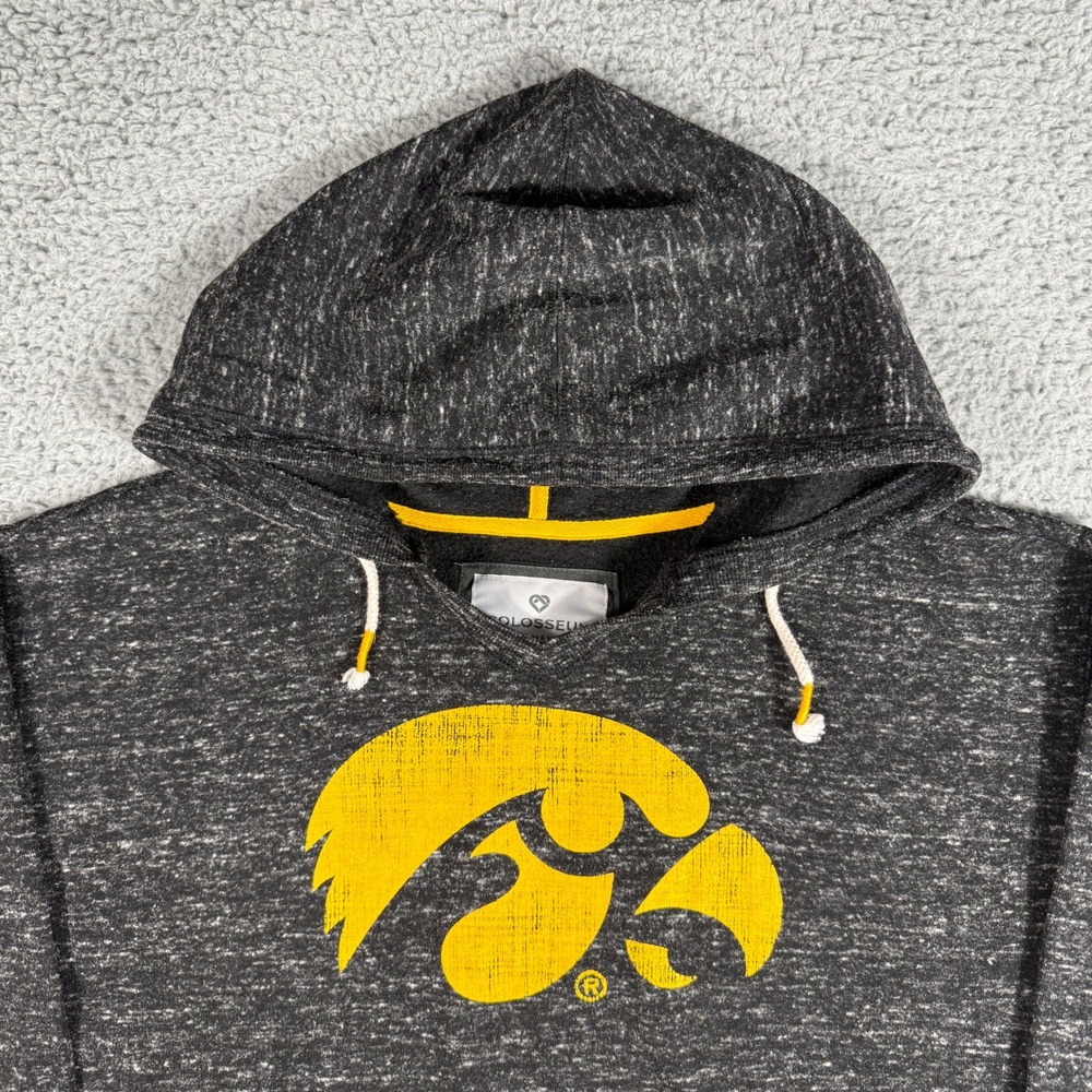 Colosseum Iowa Hawkeyes Hoodie Womens Small Black/Gray Lightweight University - Picture 3 of 8